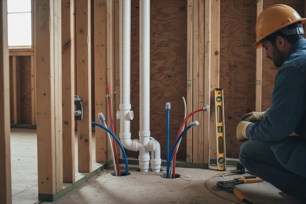 Drain and supply rough-in during Toilet Repair and Installation in Dunbar